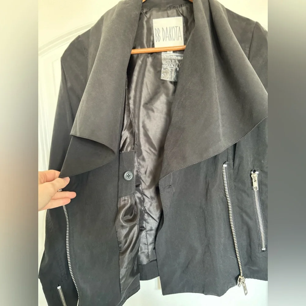 BB Dakota black lined lightweight Moto Jacket - Picture 4 of 6